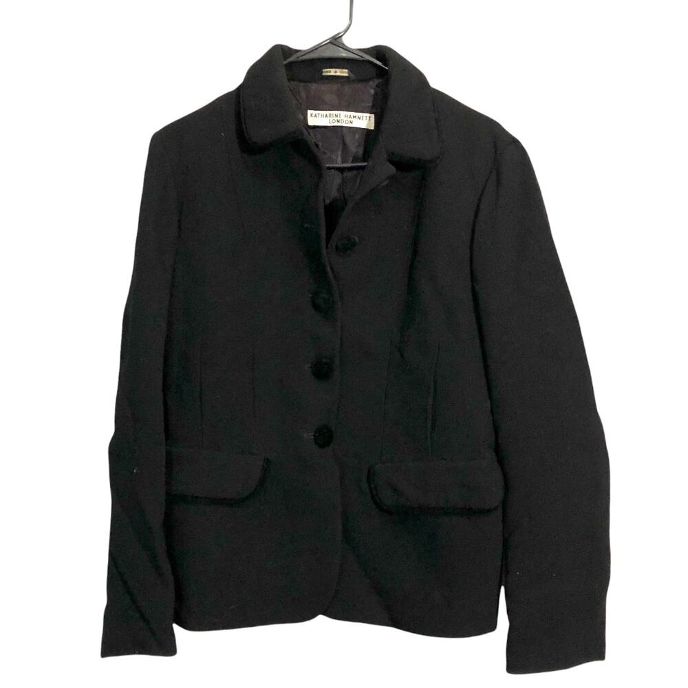 Katharine Hamnett London Women's Wool Blazer Jacket Size 34/ Small Black